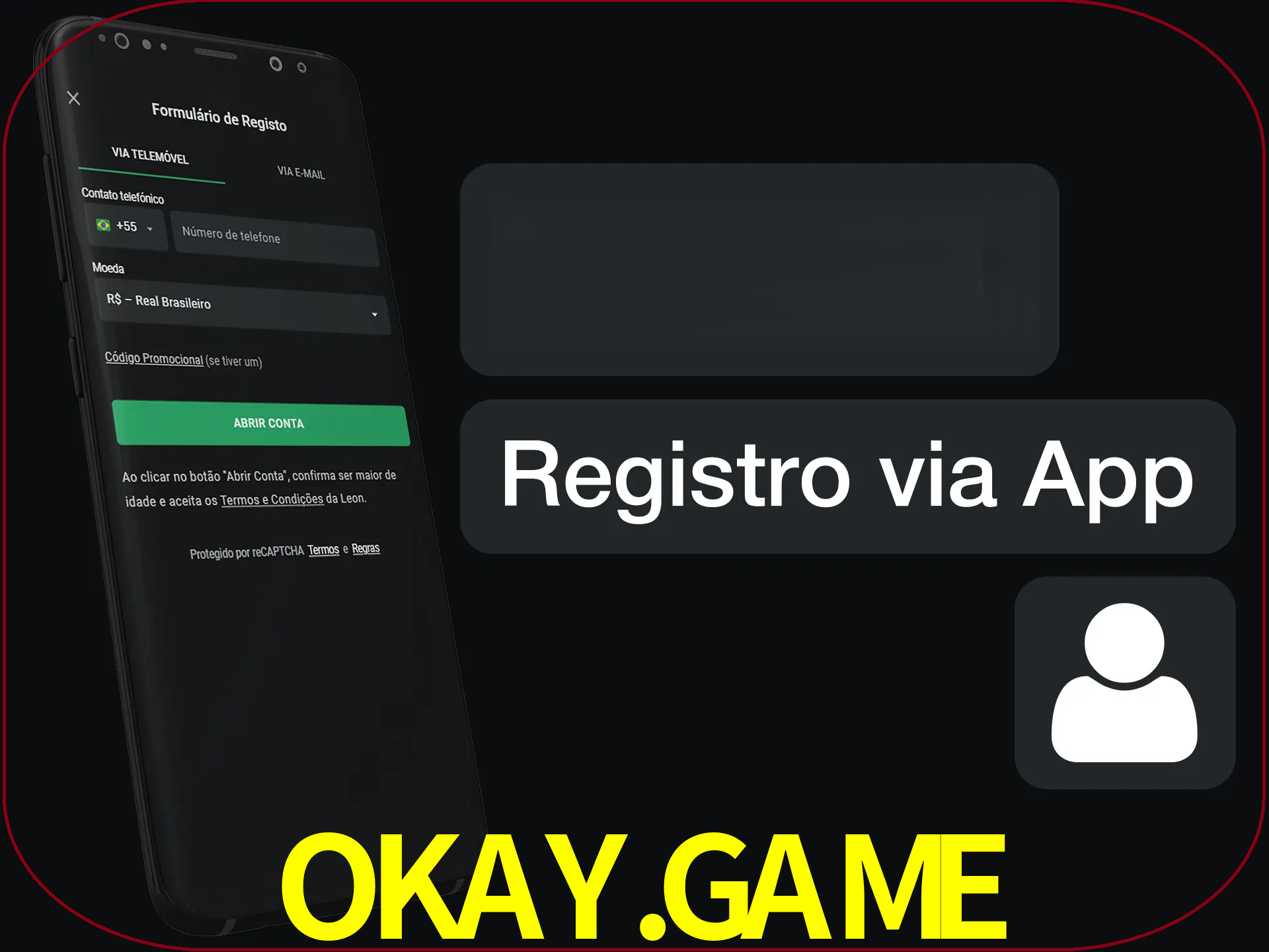Registre-se com duas etapas usando o aplicativo.
