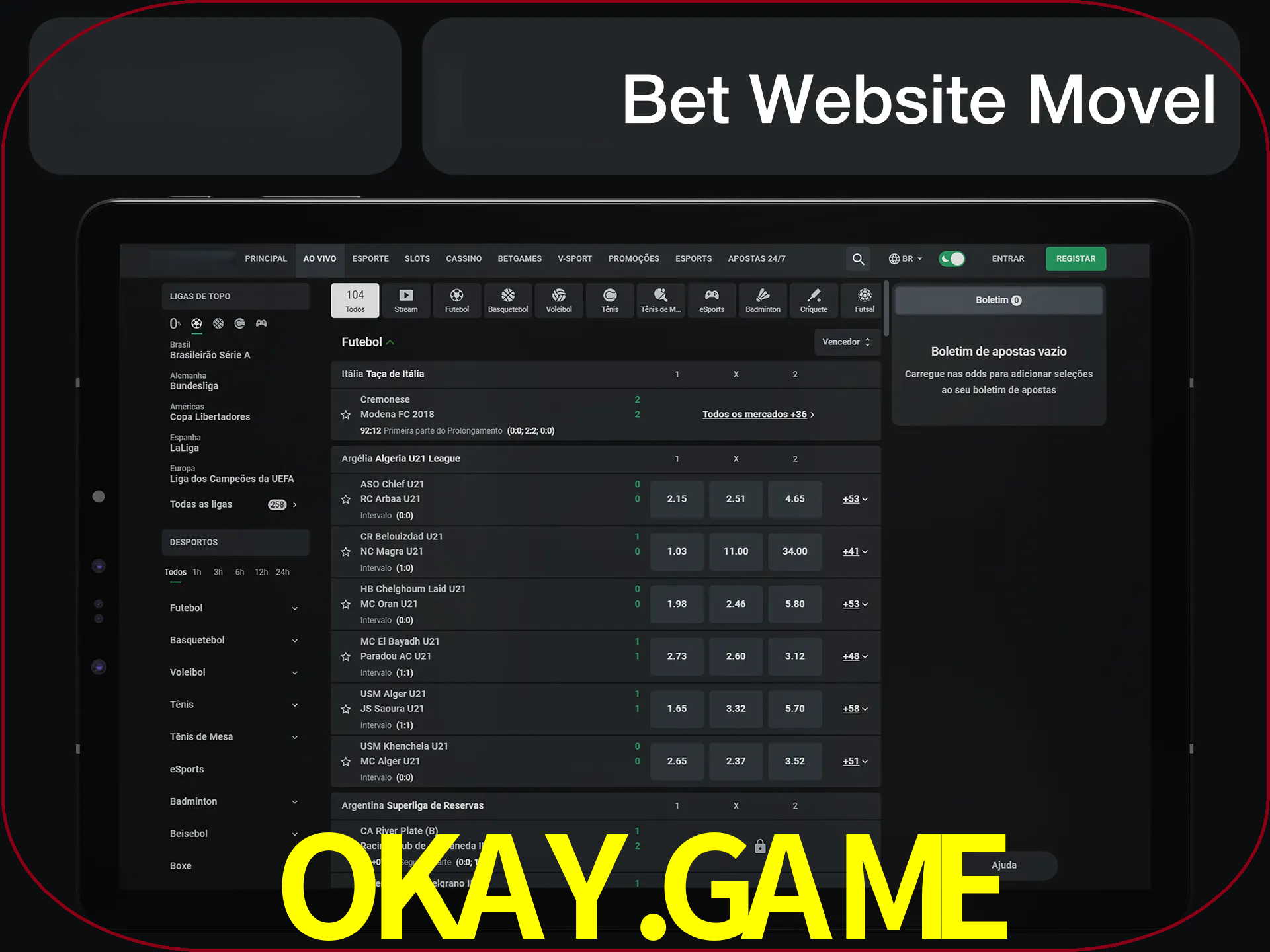 Use nosso website em qualquer dispositivo.