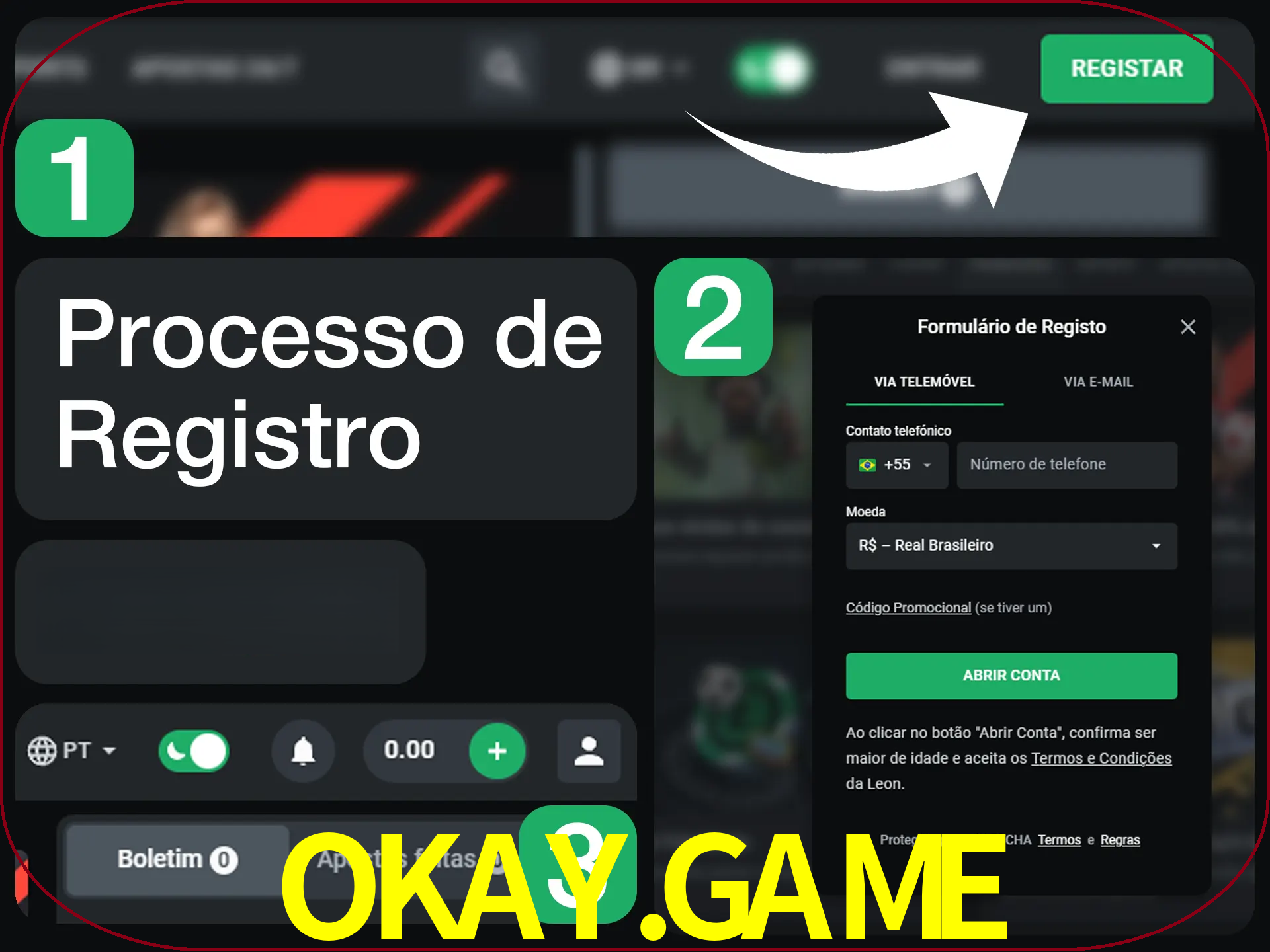 O processo de registro na LeonBet é simples.